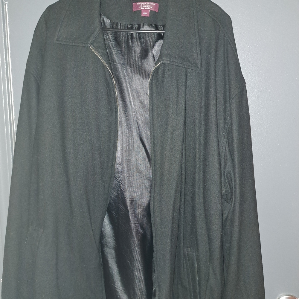 Nordstrom Bkack Wool Dress Bomber Coat Mens XXL